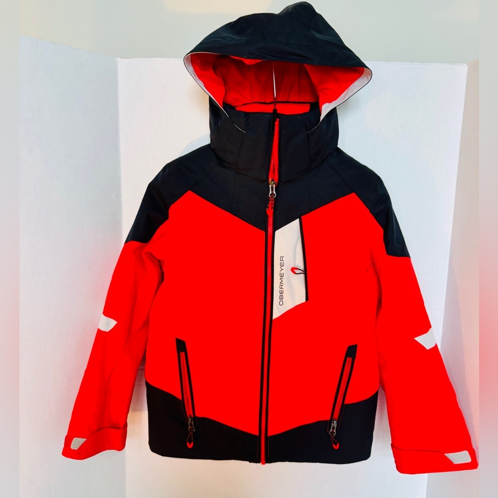 Obermeyer Kids Bright Red and Black  Ski Jacket
